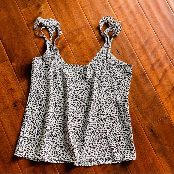 NWOT 7 For All Mankind Ruffle Strap Leopard Tank - Picture 7 of 7